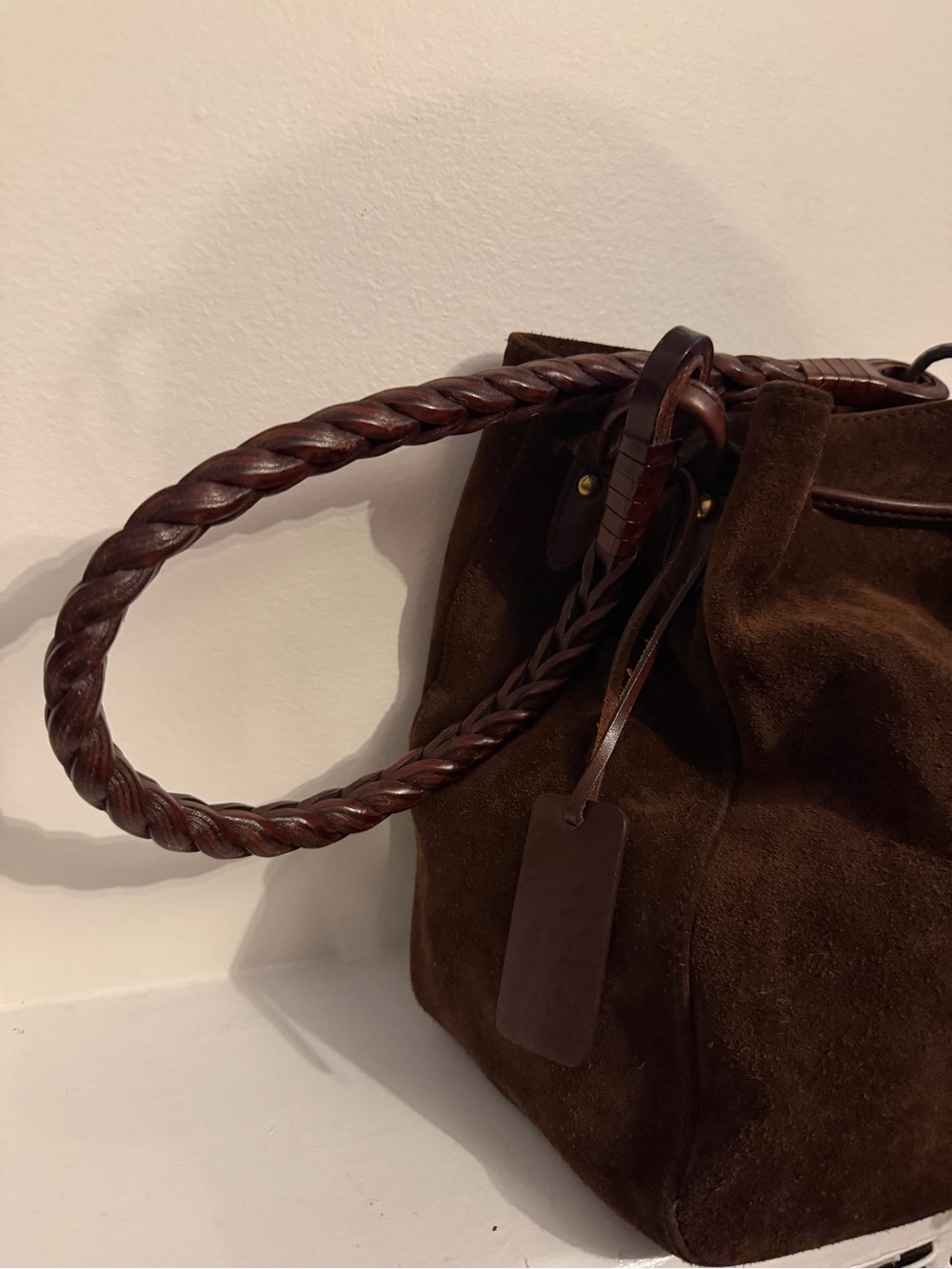 Authentic Ralph Lauren Collection Brown Suede Bucket Bag - Picture 3 of 9